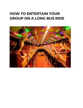 how to entertain your group on a long bus ride