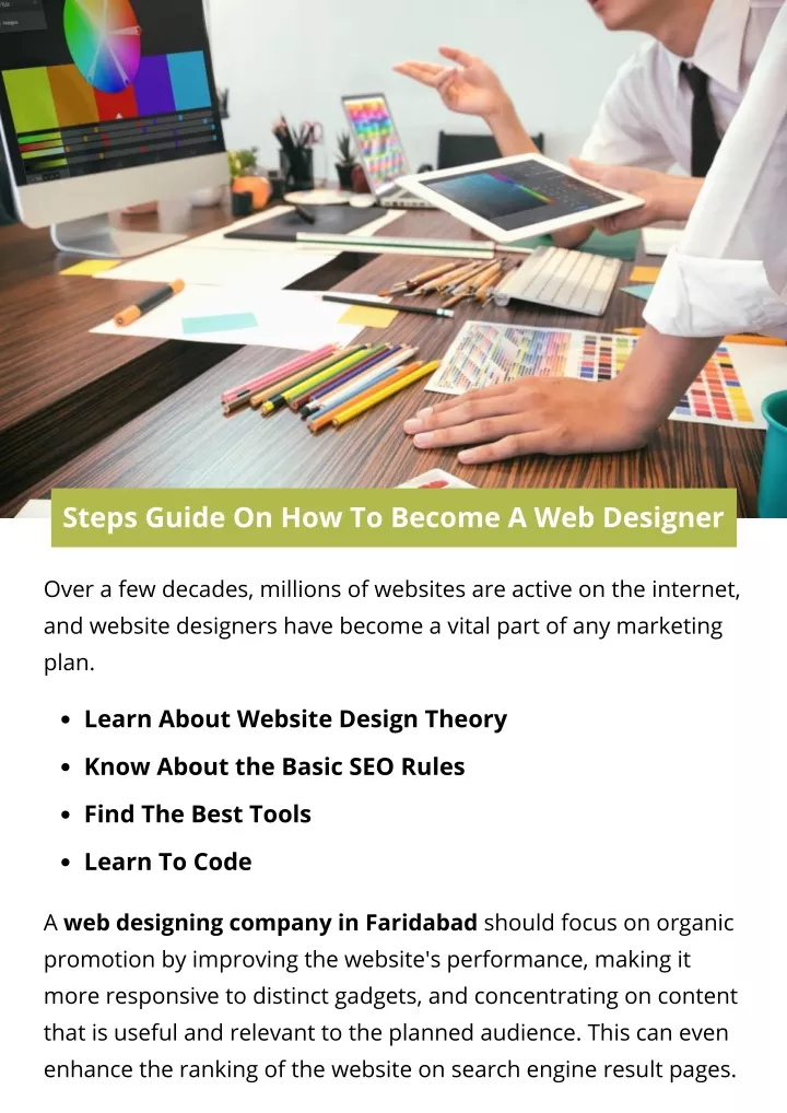 steps guide on how to become a web designer