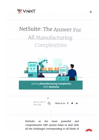 NetSuite The Answer For All Manufacturing Complexities