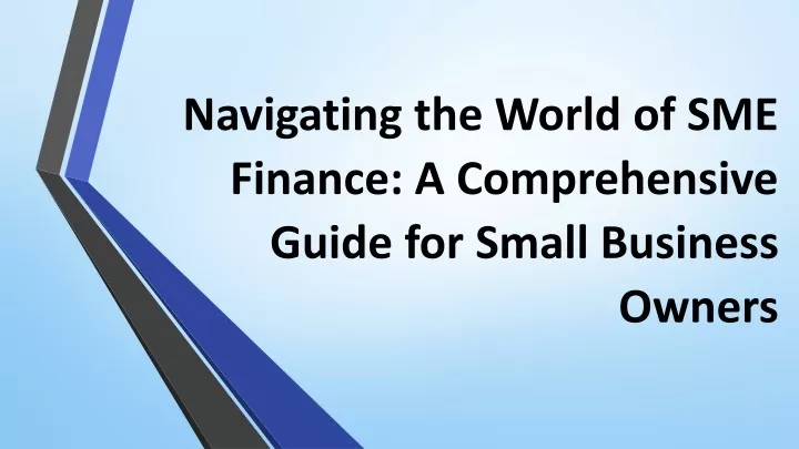 navigating the world of sme finance a comprehensive guide for small business owners