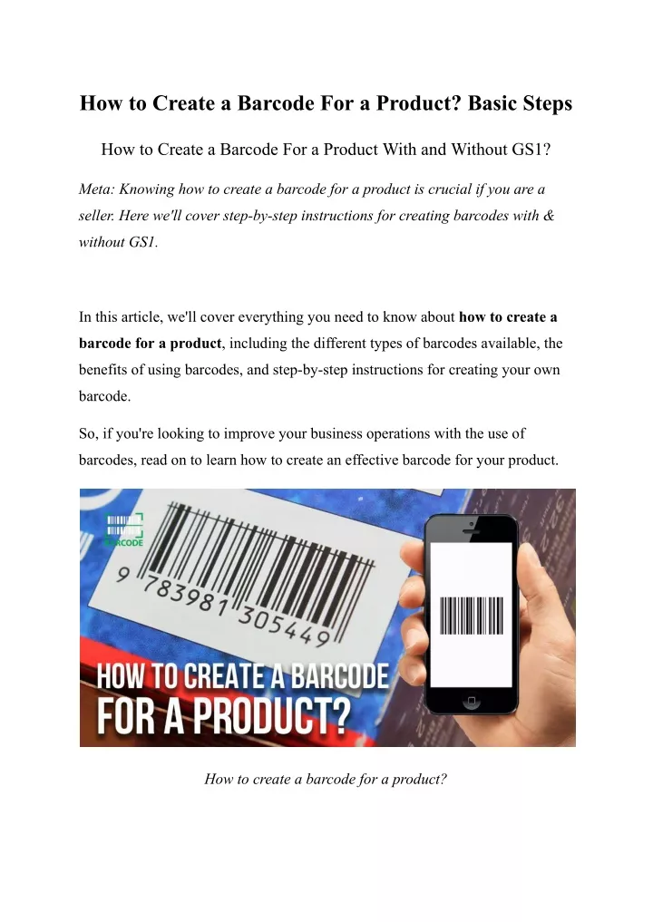 how to create a barcode for a product basic steps