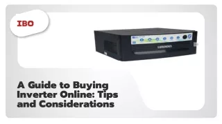 A Guide to Buying Inverter Online: Tips and Considerations