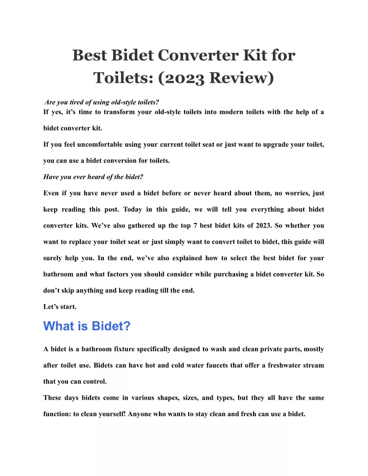 best bidet converter kit for toilets 2023 review