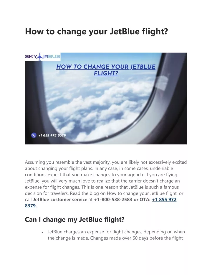 how to change your jetblue flight