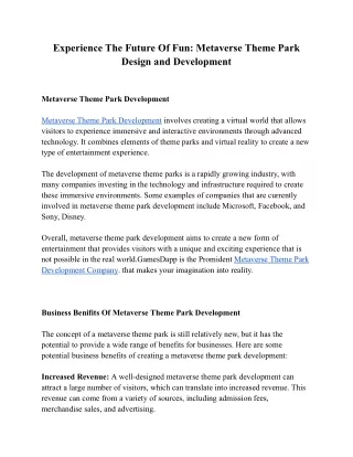 Experience The Future Of Fun_ Metaverse Theme Park Design and Development