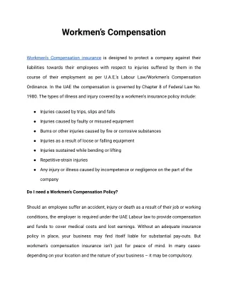 Workmen’s Compensation
