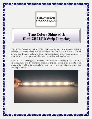 True Colors Shine with High CRI LED Strip Lighting