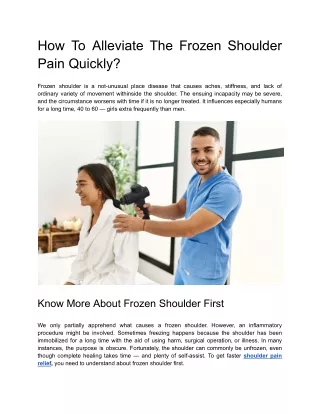 Guest Post_AgeWell Physical Therapy & Wellness_How To Alleviate The Frozen Shoulder Quickly_