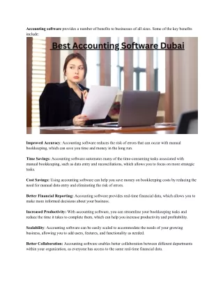accounting software provides a number of benefits