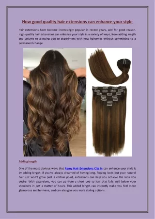 How good quality hair extensions can enhance your style