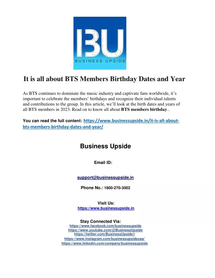 it is all about bts members birthday dates