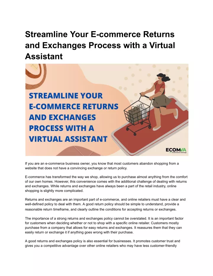 streamline your e commerce returns and exchanges