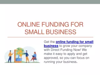 Online Funding For Small Business