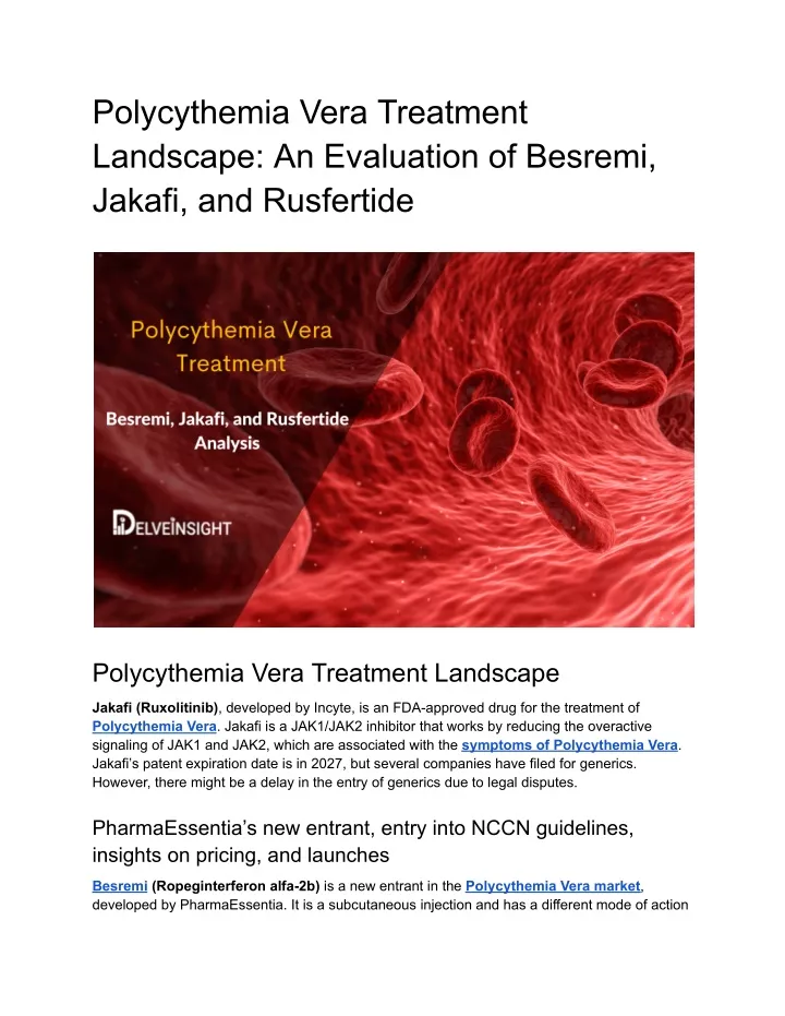 polycythemia vera treatment landscape