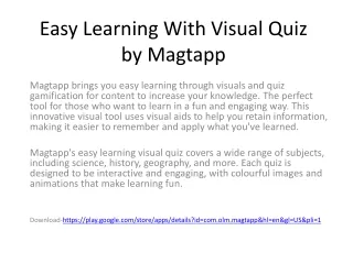 Easy Learning With Visual Quiz by Magtapp
