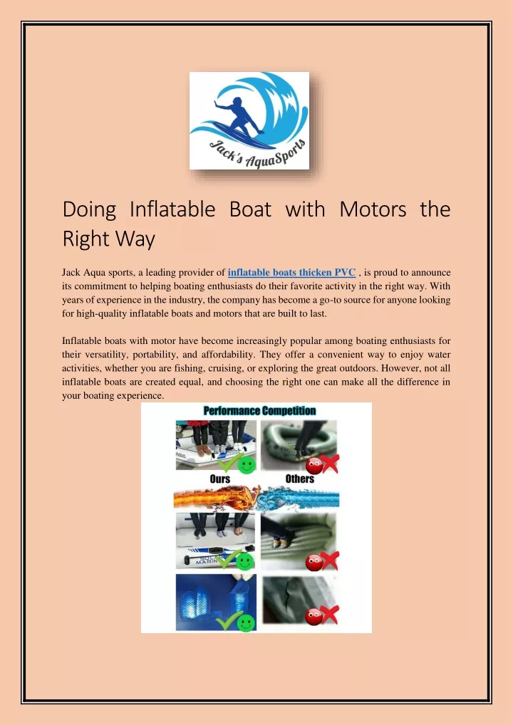 doing inflatable boat with motors the right