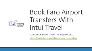 Book Faro Airport Transfers With Intui Travel