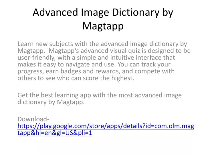advanced image dictionary by magtapp
