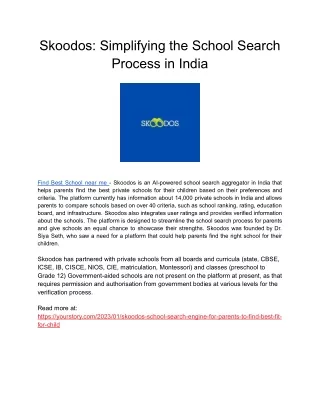 Skoodos_ Simplifying the School Search Process in India