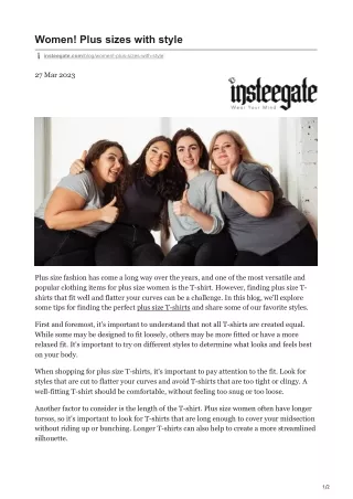 Women! Plus sizes with style | Insteegate