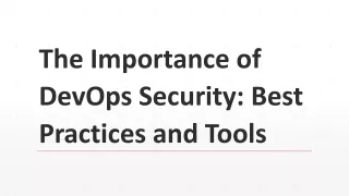 the importance of devops security best practices and tools