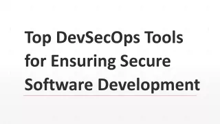 top devsecops tools for ensuring secure software development