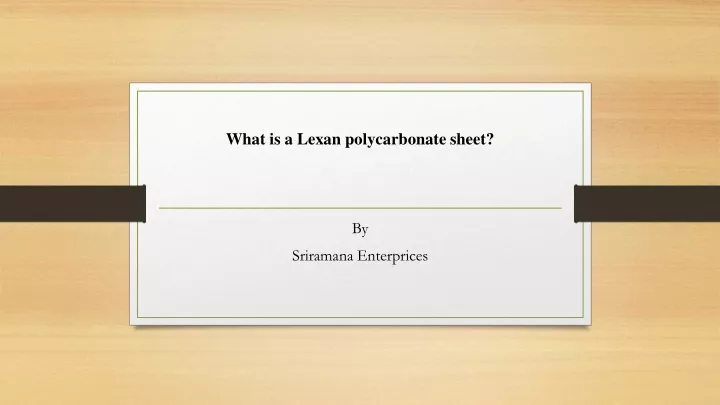 what is a lexan polycarbonate sheet