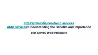 Get Reliable and Affordable AMC Services - Contact Us Now