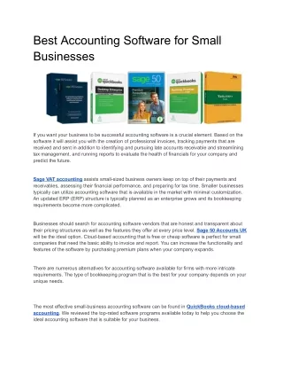 best accounting software for small businesses