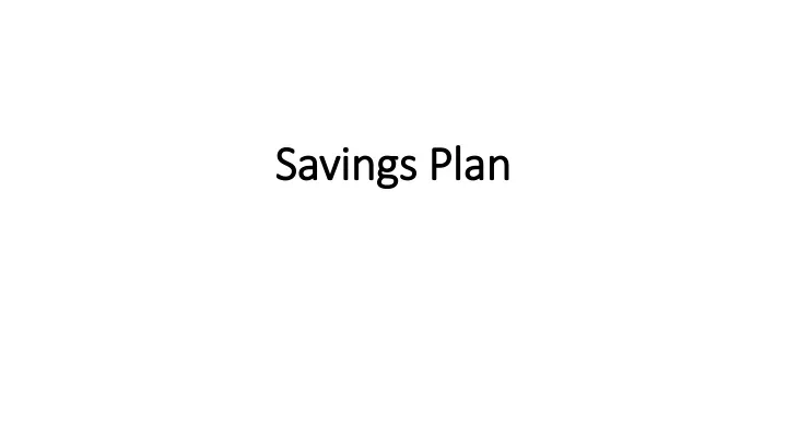 savings plan