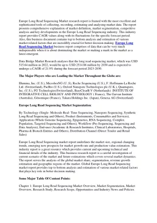 europe long read sequencing market research