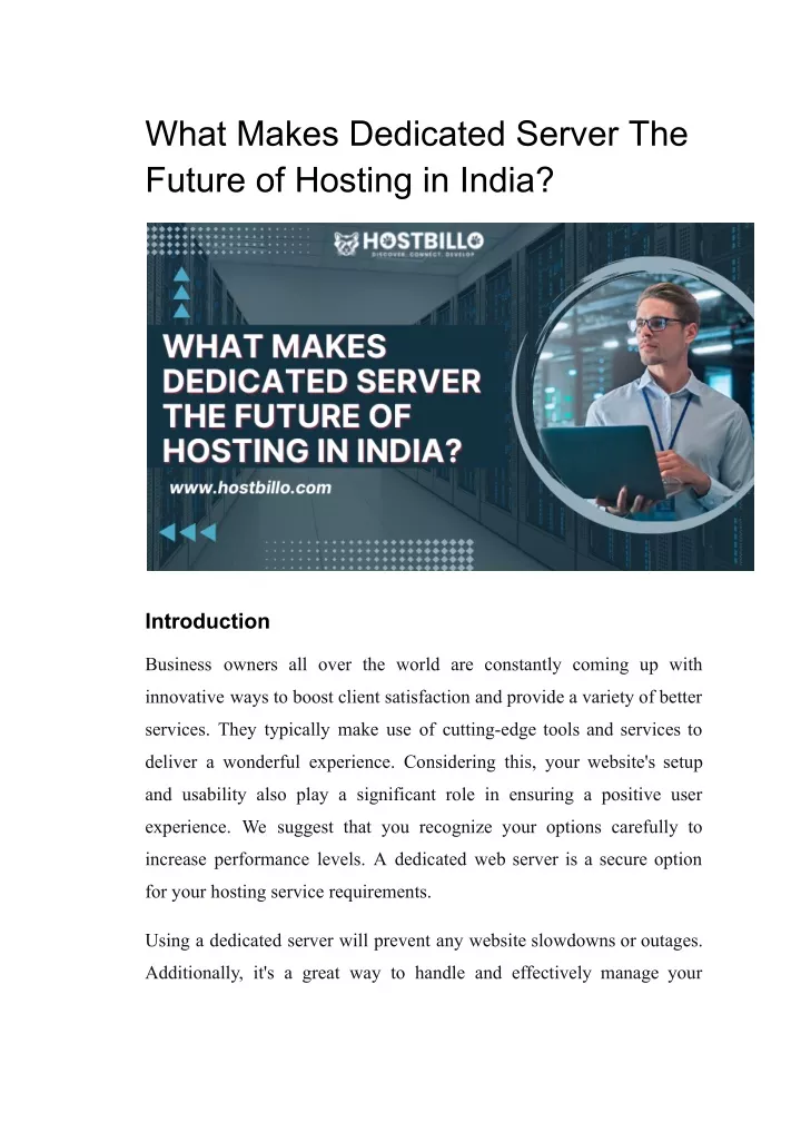 what makes dedicated server the future of hosting