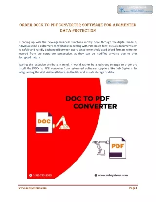 Order DOCX to PDF converter software for augmented data protection