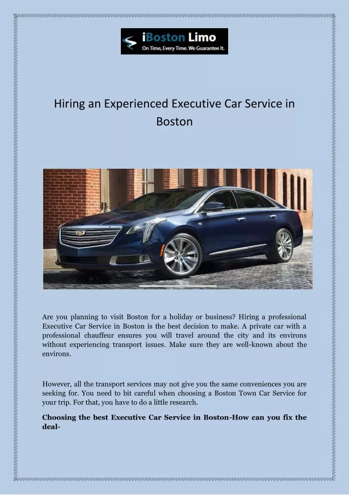 hiring an experienced executive car service