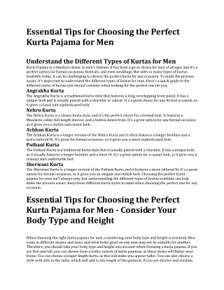 Kurta Pajama for Men - Hangup.in
