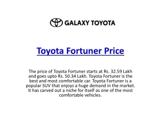 toyota fortuner price