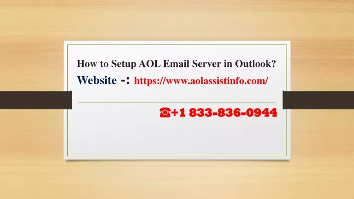 how to setup aol email server in outlook website