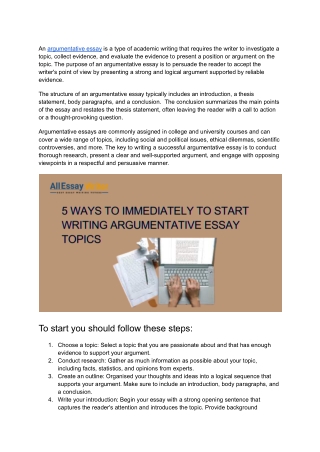 an argumentative essay is a type of academic