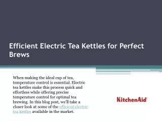 Efficient Electric Tea Kettles for Perfect Brews