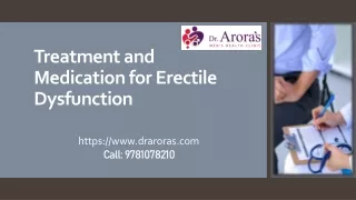 Treatment and Medication for Erectile Dysfunction