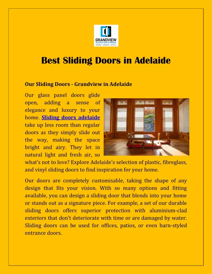 best sliding doors in adelaide