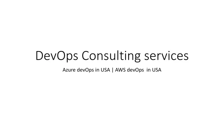 devops consulting services