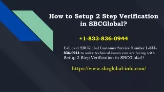 how to setup 2 step verification in sbcglobal 1 833 836 0944