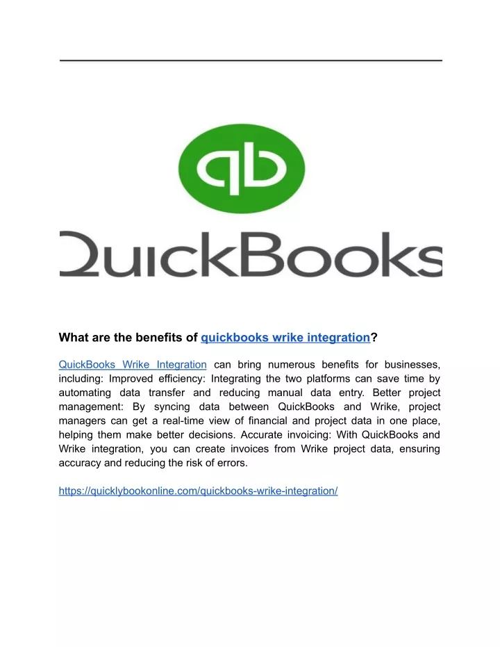 what are the benefits of quickbooks wrike