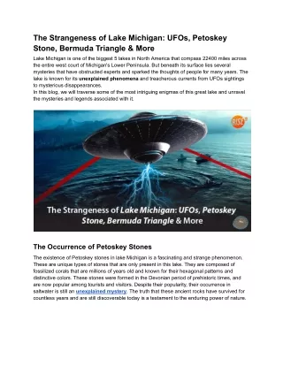 The Strangeness of Lake Michigan_ UFOs, Petoskey Stone, Bermuda Triangle & More