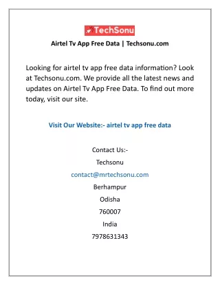 airtel tv app free data techsonu com