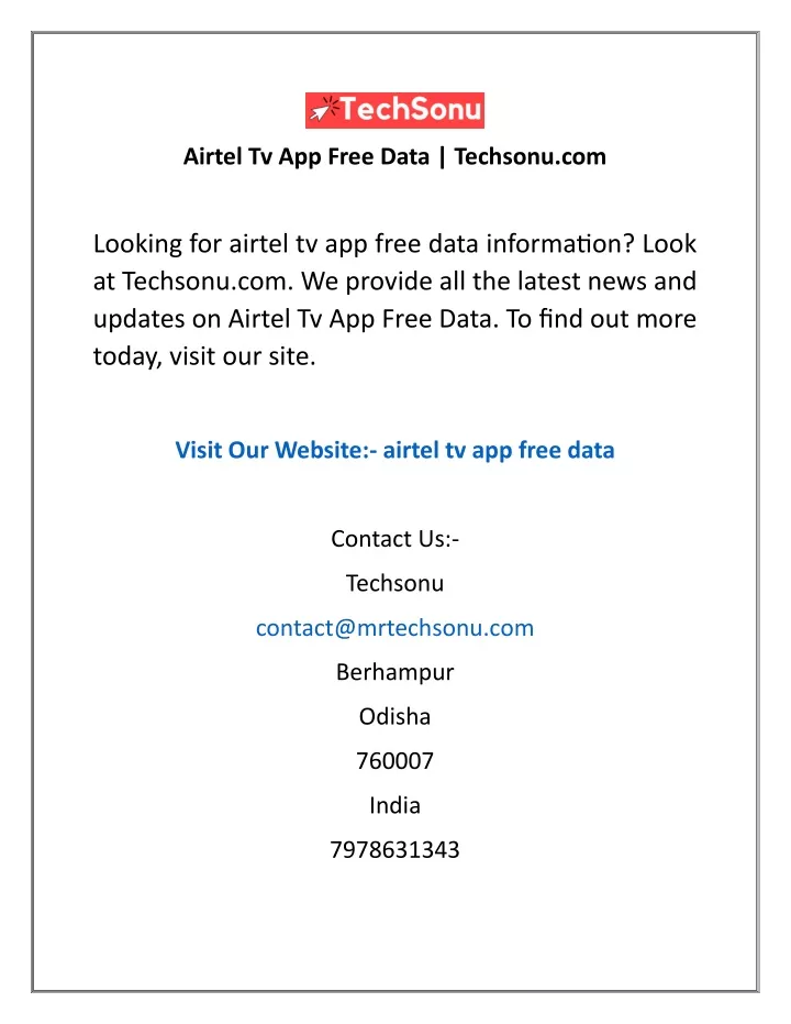 airtel tv app free data techsonu com