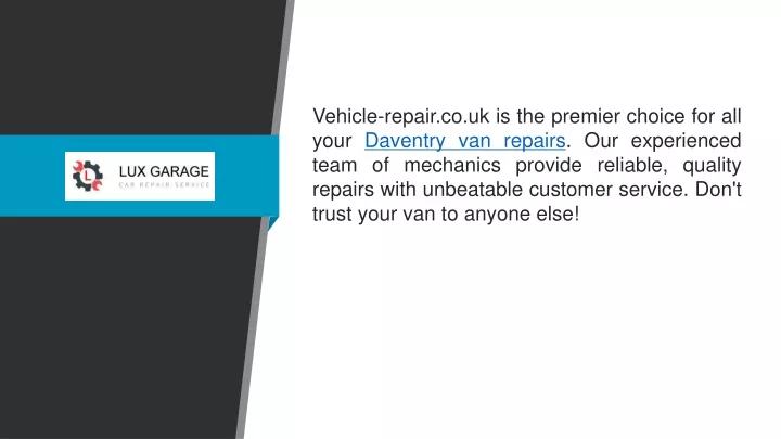 vehicle repair co uk is the premier choice