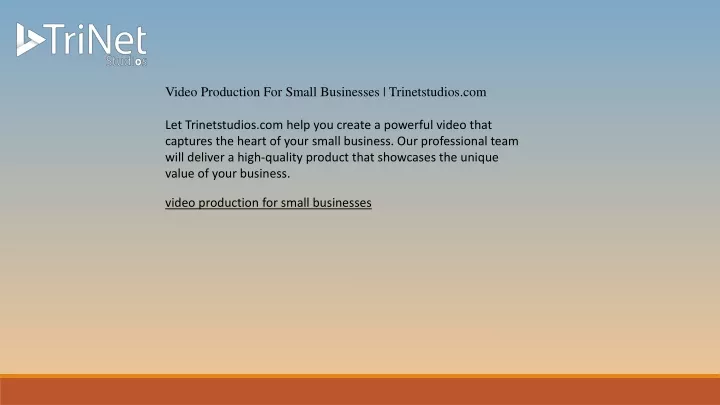 video production for small businesses