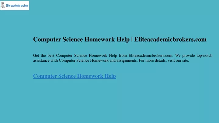 computer science homework help